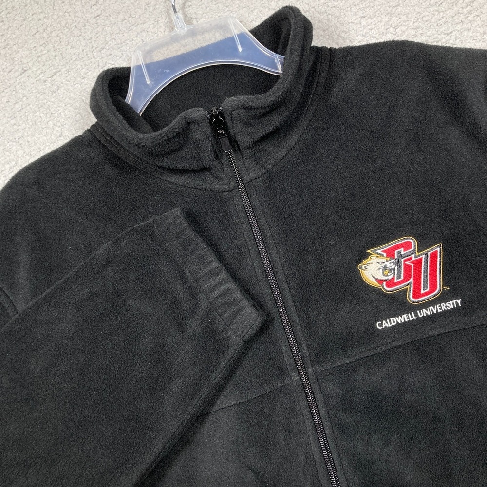 Caldwell University Cougars Fleece Sweatshirt Adult XL Black Full Zip Mock Neck‎